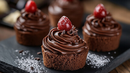 Whipped chocolate with a creamy swirl