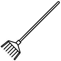 Naklejka premium Vintage Rake Line Art for Print or Digital