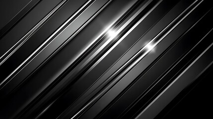 Obraz premium Abstract Black And Silver Diagonal Stripes Design