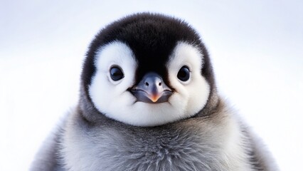 Fototapeta premium Adorable Young Penguin Isolated on White Background - High-Resolution Stock Photo