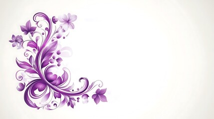 Elegant Purple Floral Design Corner Ornament