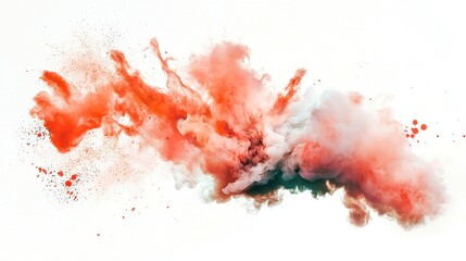 Vibrant Smoke Burst Artwork, a dynamic explosion of color in a watercolor style, perfect for digital projects, featuring a transparent background for versatile use.
