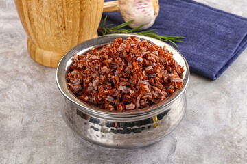 Red steamed rubine rice garnish