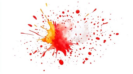 Vibrant Watercolor Explosion, an isolated burst of vivid colors on a white background, perfect for graphic design, digital art, and creative projects.