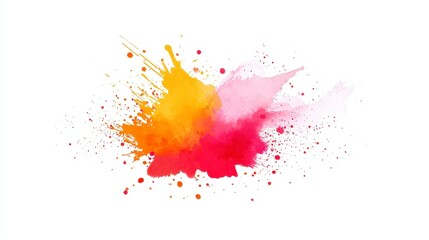 Fototapeta premium Colorful Explosion Clipart, a vibrant watercolor-style illustration of an explosion against a clean white backdrop, ideal for creative projects and digital designs.
