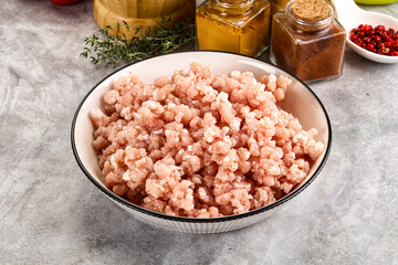 Homemade Raw pork minced meat