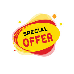 Special offer banner modern round bubble, vector illustration tag design. Announce design element on white background.