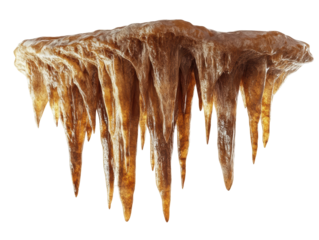 Isolated Hanging Ice Stalactites