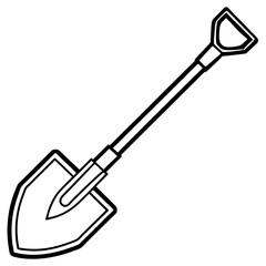 Vintage Shovel Outline Vector