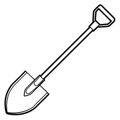 Vintage Shovel Outline Vector