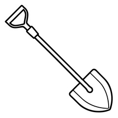 Vintage Shovel Outline Vector