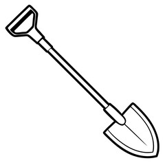 Vintage Shovel Outline Vector