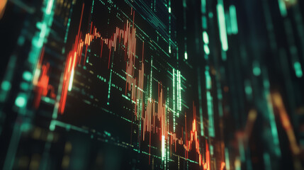 Fototapeta premium Abstract dark blue background with Colorful charts and graphs with statistics to innovative analyze business potential and forecast future development of companies growth.