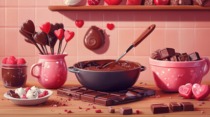 バレンタインチョコ 手作り イラスト