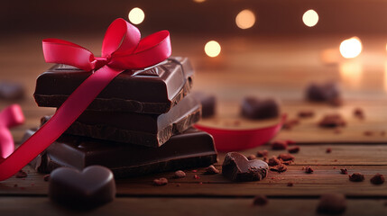 バレンタイン チョコ 赤いリボン