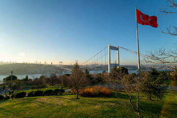 Istanbul Bosphorus from Otagtepe panoramic view.