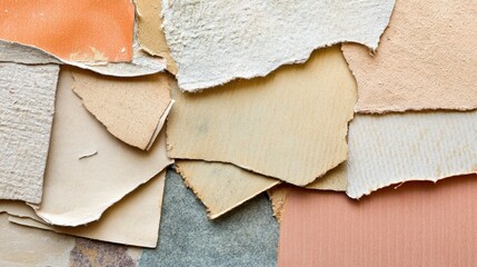 Creative Layered Cardboard Textures on Artist Desk