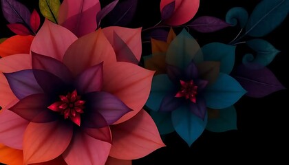 Obraz premium Vivid Floral Arrangement Dark Background Artistic Flowers