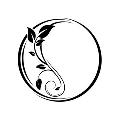 Beautiful Elegant Logo. Floral Botanical Frame. Vector Illustration