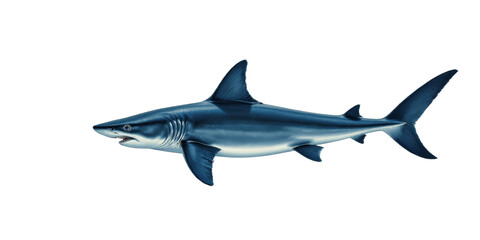 Obraz premium Blue shark with transparent background