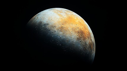 Naklejka premium A distant planet seen from space dark background