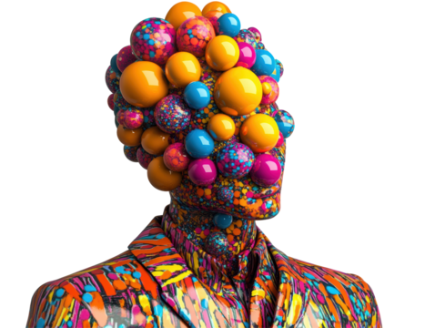 Isolated Colorful Abstract Figure with Spheres