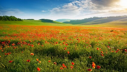 Naklejka premium Peaceful Meadow Landscape Background