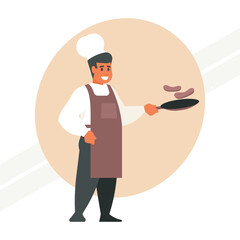 A cook busily preparing a meal in the kitchen representing culinary skills and creativity