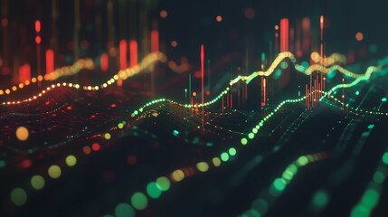 Fototapeta premium Abstract dark blue background with Colorful charts and graphs with statistics to innovative analyze business potential and forecast future development of companies growth.