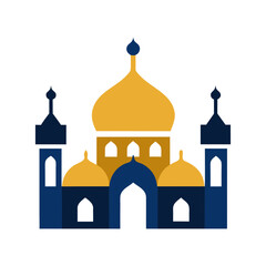 Mosque domes and minarets vector illustration.