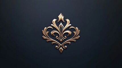 Fototapeta premium Elegant Gold Fleur De Lis Ornate Design