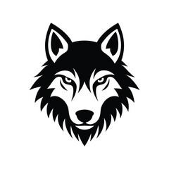 Naklejka premium Wolf head logo template illustration vector