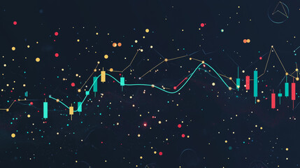 Abstract dark blue background with Colorful charts and graphs with statistics to innovative analyze business potential and forecast future development of companies growth.