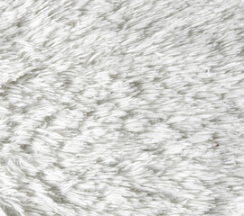 A close-up of a white furry fabric. Good for any project.