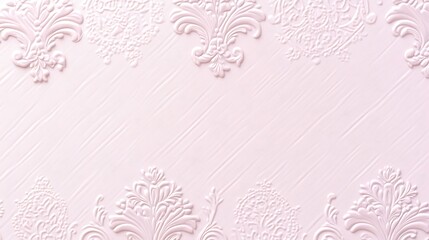 Obraz premium Elegant Pink Embossed Floral Damask Design Background