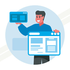 An illustration representing the development of an application interface