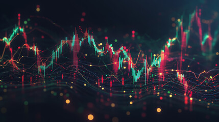 Fototapeta premium Abstract dark blue background with Colorful charts and graphs with statistics to innovative analyze business potential and forecast future development of companies growth.