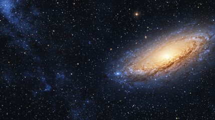 Fototapeta premium stunning cosmic scene featuring bright galaxy surrounded by stars, showcasing beauty of universe