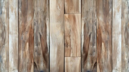 Fototapeta premium A hyper-realistic image of a vertical wooden plank wall, featuring evenly spaced boards with a natural brown tone. Each plank has visible wood grain, knots, and subtle imperfections like scratches