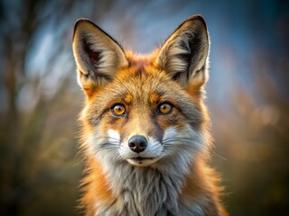 Fototapeta premium Alert Urban Fox on Clear Background - Stock Photo