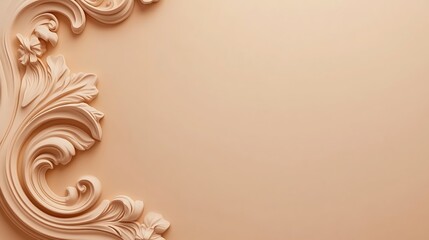 Elegant Ornate Design on Beige Background