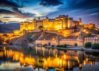 Fototapeta premium Amber Fort Jaipur Rajasthan India Long Exposure Wall Art Decor