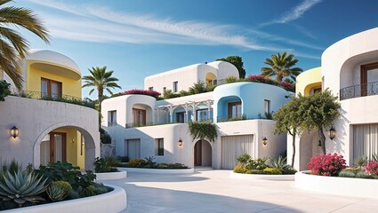 Fototapeta premium Vibrant Modernist Architecture in Ibiza