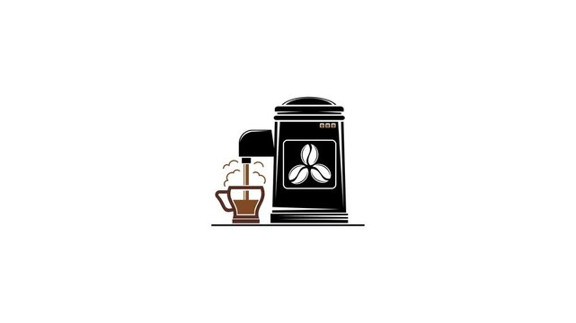 Coffee or tea maker icon. coffee makers icon animation. food and drink concept. 