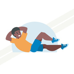 An illustration of a belly burn workout representing exercise and fitness