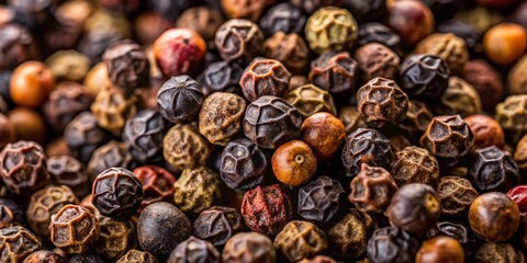 Obraz premium Aromatic Black Peppercorns Spice, Culinary Ingredient, Close-up Photography