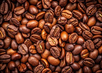 Obraz premium Aromatic Coffee Beans: High-Resolution Stock Photo of Roasted Coffee Beans