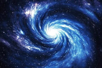 Fototapeta premium A dark blue-purple background with stars and swirls of color, a vector illustration of a spiral galaxy. Stars, stars, and the moon, stars in space, a swirling starry sky. 