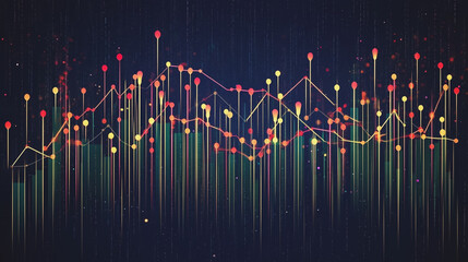 Obraz premium Abstract dark blue background with Colorful charts and graphs with statistics to innovative analyze business potential and forecast future development of companies growth.