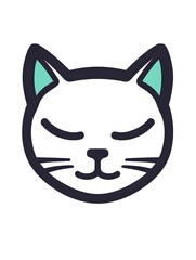 Simple Feline Kitten Cat Kitty Head Pet Icon Symbol 